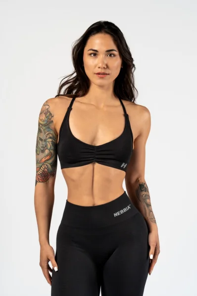 NEBBIA • NEBBIA Sportovní podprsenka se střední oporou  TOTALLY SEAMLESS černá • Nebshop.cz