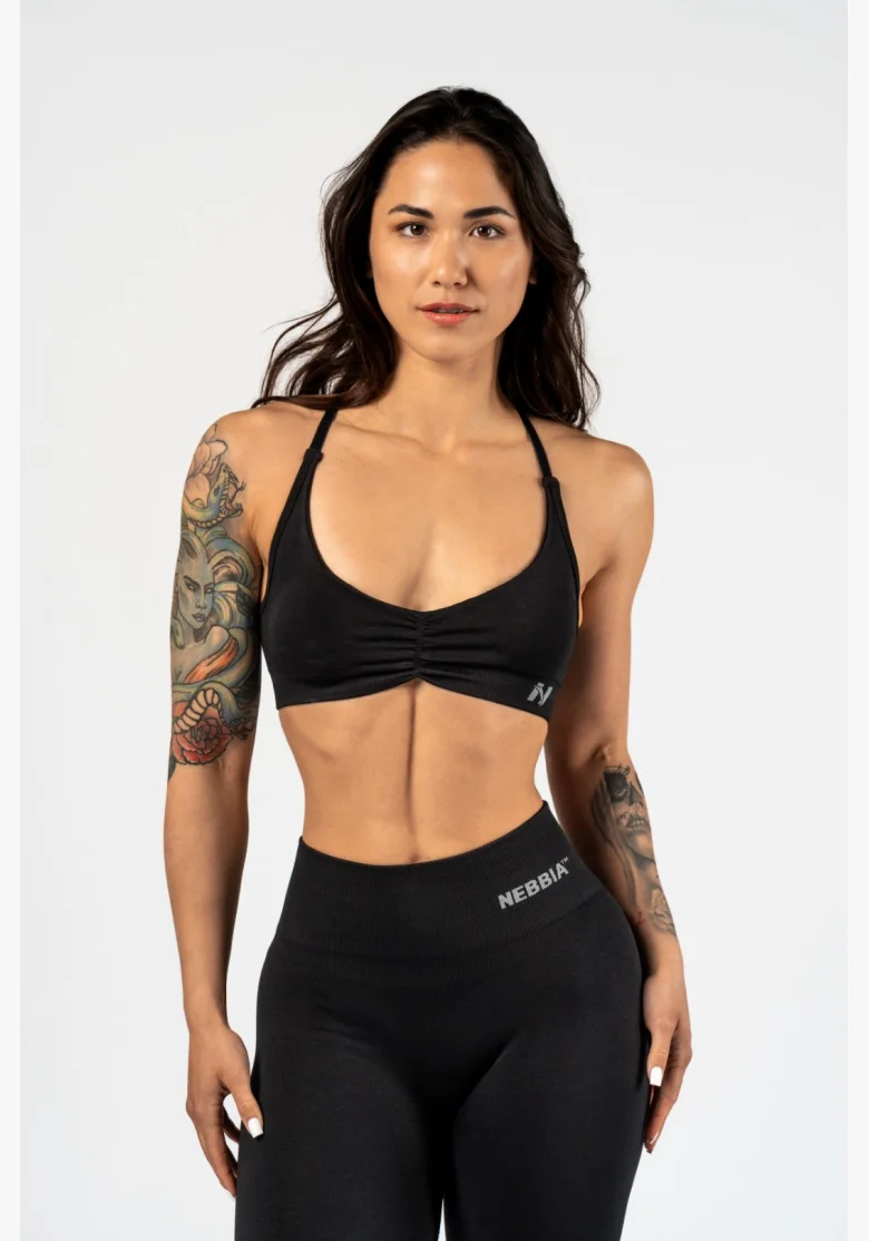 NEBBIA • NEBBIA Sportovní podprsenka se střední oporou  TOTALLY SEAMLESS černá • Nebshop.cz
