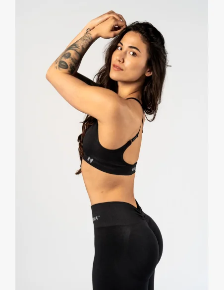 NEBBIA • NEBBIA Sportovní podprsenka se střední oporou  TOTALLY SEAMLESS černá • Nebshop.cz