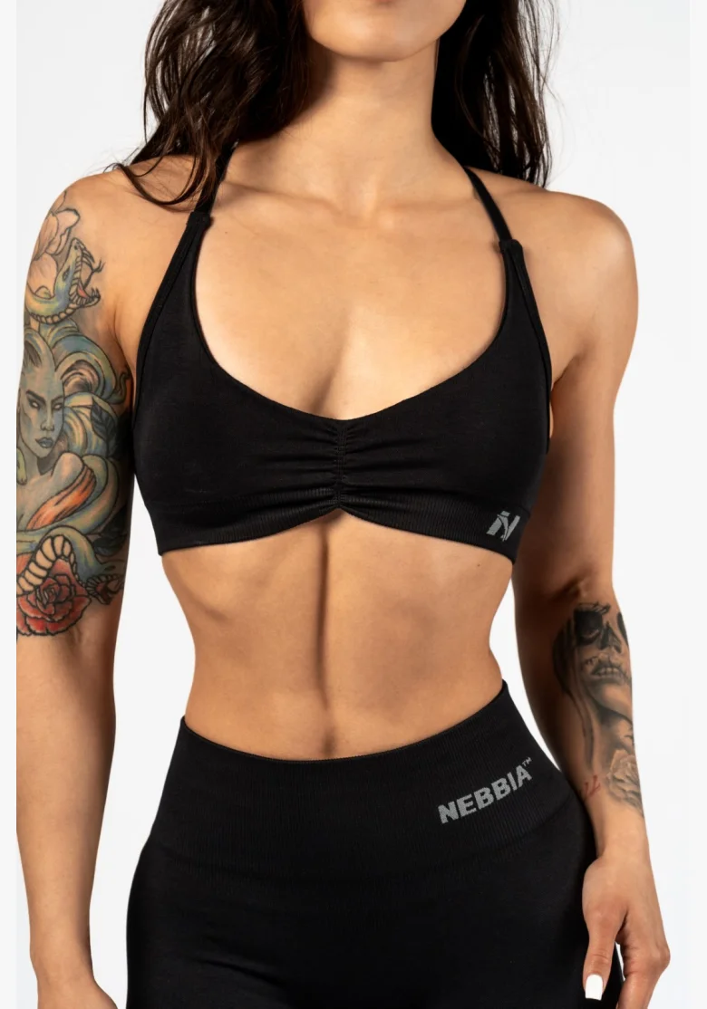 NEBBIA • NEBBIA Sportovní podprsenka se střední oporou  TOTALLY SEAMLESS černá • Nebshop.cz