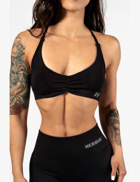 NEBBIA • NEBBIA Sportovní podprsenka se střední oporou  TOTALLY SEAMLESS černá • Nebshop.cz