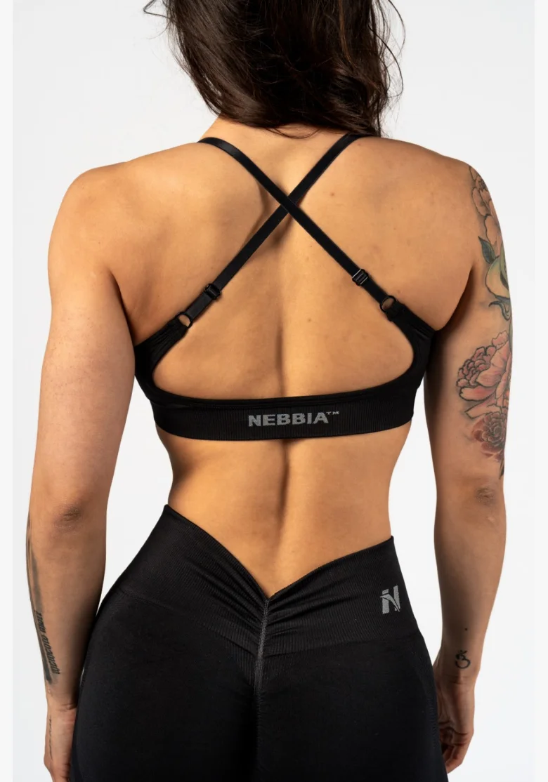 NEBBIA • NEBBIA Sportovní podprsenka se střední oporou  TOTALLY SEAMLESS černá • Nebshop.cz