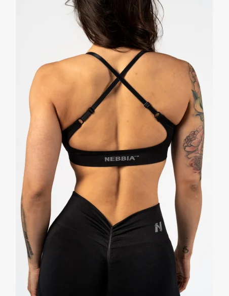 NEBBIA • NEBBIA Sportovní podprsenka se střední oporou  TOTALLY SEAMLESS černá • Nebshop.cz