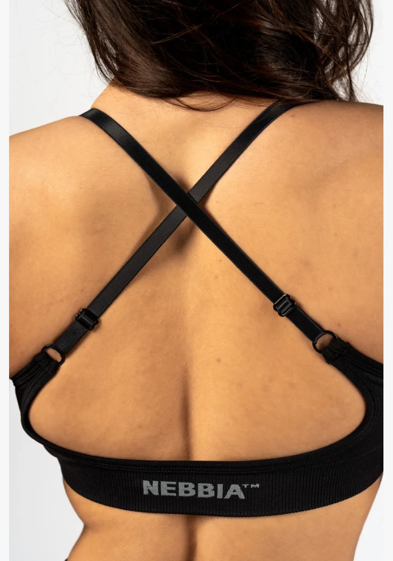 NEBBIA • NEBBIA Sportovní podprsenka se střední oporou  TOTALLY SEAMLESS černá • Nebshop.cz