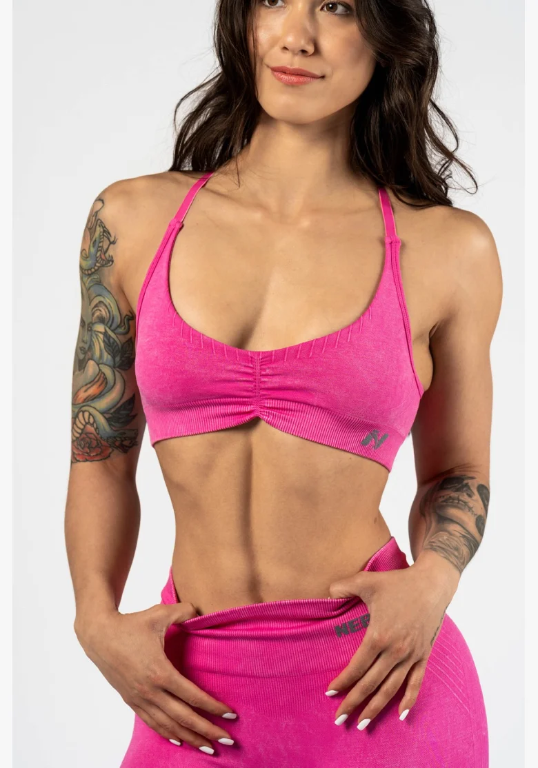 NEBBIA • NEBBIA Sportovní podprsenka se střední oporou  TOTALLY SEAMLESS růžová • Nebshop.cz