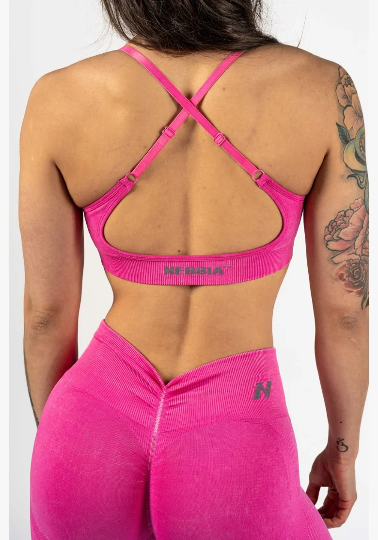 NEBBIA • NEBBIA Sportovní podprsenka se střední oporou  TOTALLY SEAMLESS růžová • Nebshop.cz