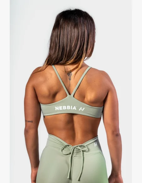 NEBBIA • NEBBIA Sportovní podprsenka se střední oporou TWIST-KNOT světle zelená • Nebshop.cz