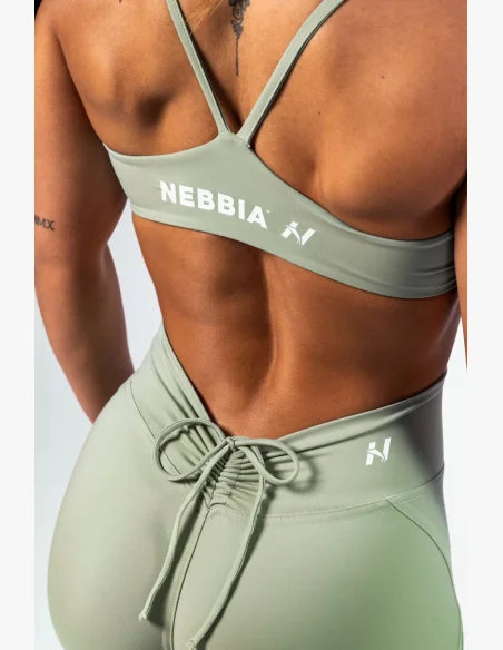 NEBBIA • NEBBIA Sportovní podprsenka se střední oporou TWIST-KNOT světle zelená • Nebshop.cz
