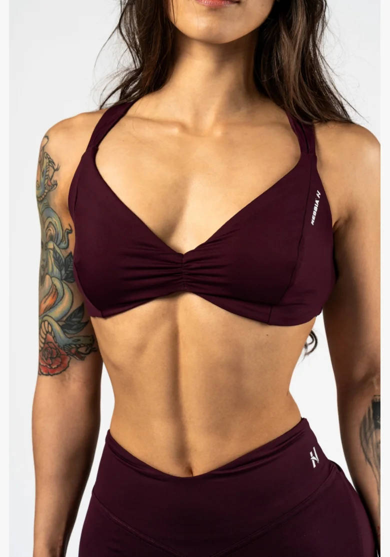 NEBBIA • NEBBIA Sportovní podprsenka STRONG BEAUTY bordová • Nebshop.cz