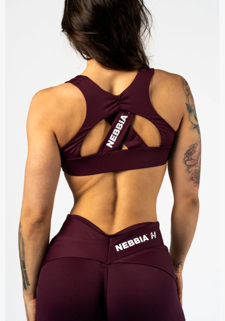 NEBBIA • NEBBIA Sportovní podprsenka STRONG BEAUTY bordová • Nebshop.cz
