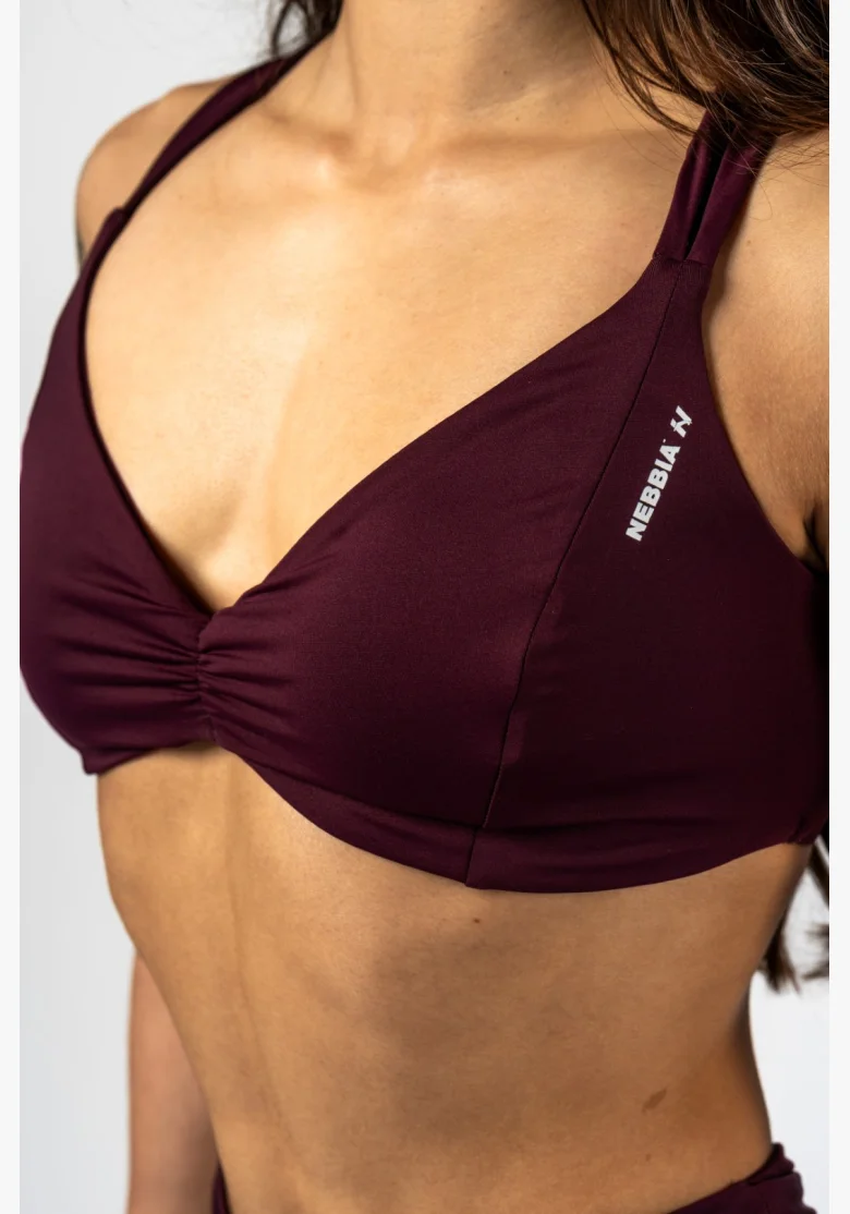 NEBBIA • NEBBIA Sportovní podprsenka STRONG BEAUTY bordová • Nebshop.cz
