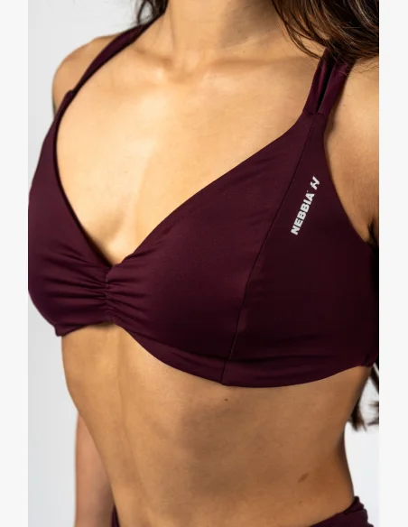 NEBBIA • NEBBIA Sportovní podprsenka STRONG BEAUTY bordová • Nebshop.cz