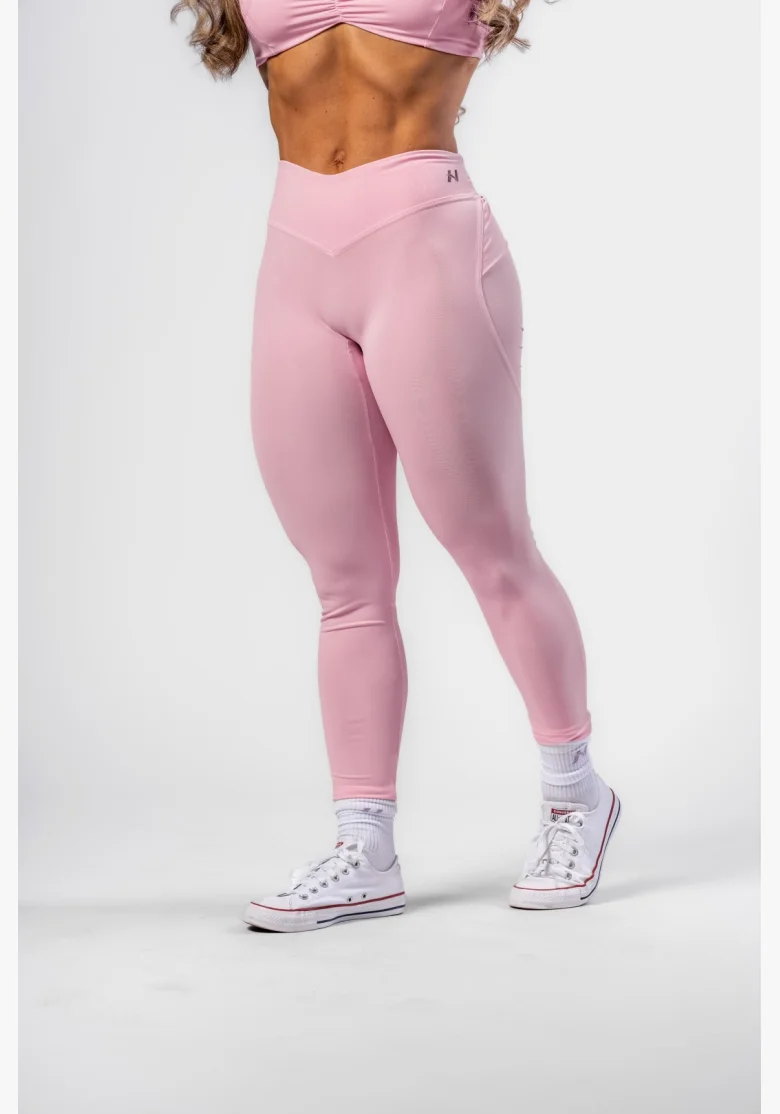 NEBBIA • NEBBIA Tvarující legíny s V-shaped pasem STRONG BEAUTY růžové  • Nebshop.cz
