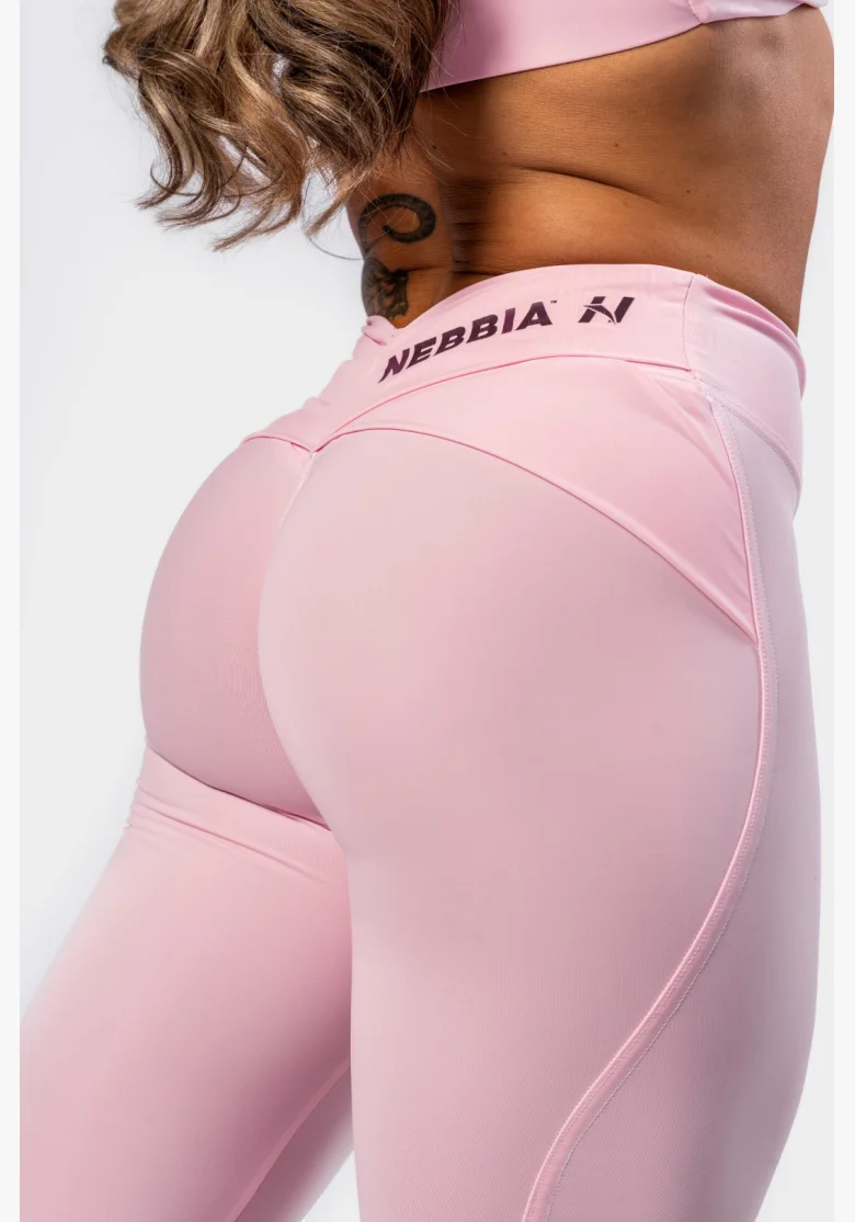 NEBBIA • NEBBIA Tvarující legíny s V-shaped pasem STRONG BEAUTY růžové  • Nebshop.cz