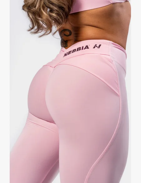 NEBBIA • NEBBIA Tvarující legíny s V-shaped pasem STRONG BEAUTY růžové  • Nebshop.cz