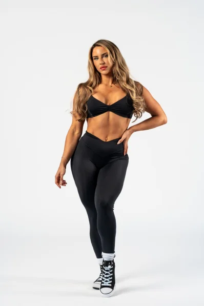 NEBBIA • NEBBIA Tvarující legíny s V-shaped pasem STRONG BEAUTY černé  • Nebshop.cz