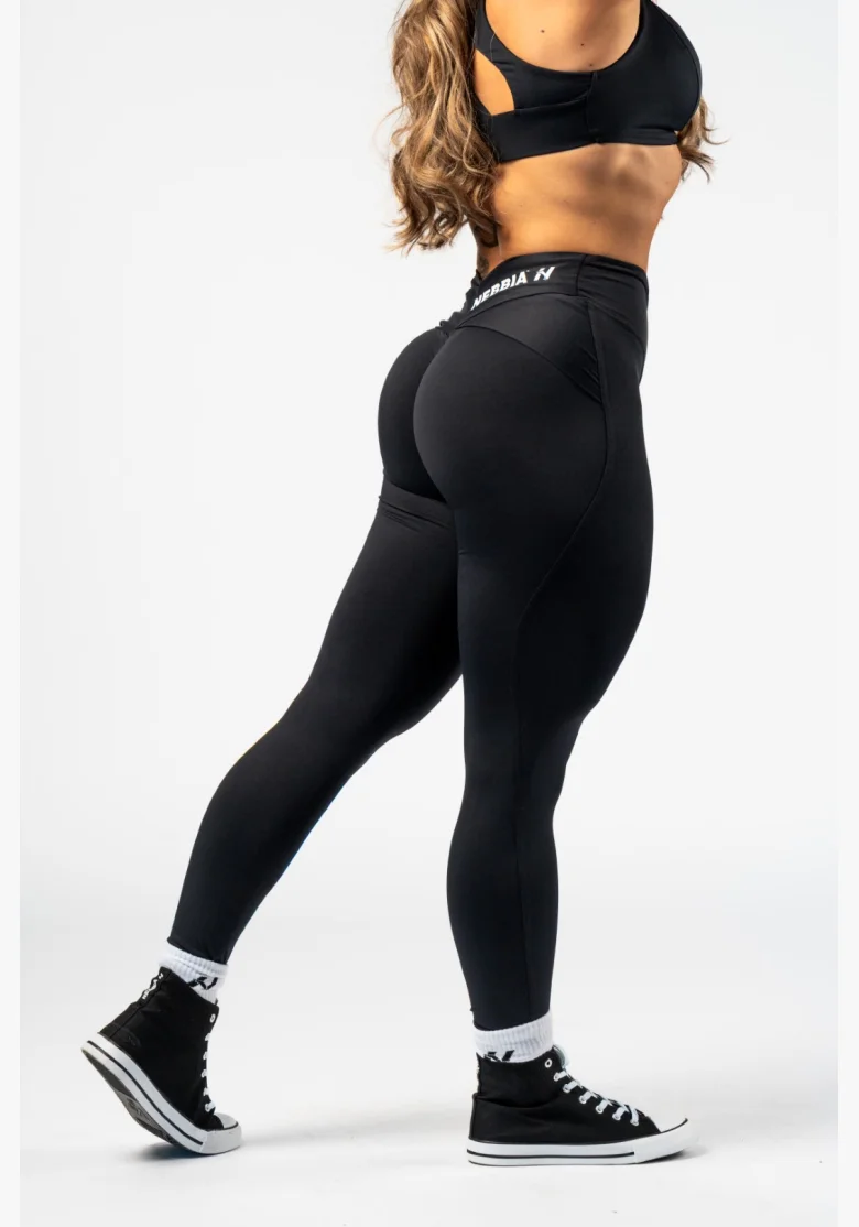 NEBBIA • NEBBIA Tvarující legíny s V-shaped pasem STRONG BEAUTY černé  • Nebshop.cz