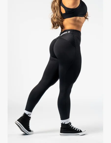 NEBBIA • NEBBIA Tvarující legíny s V-shaped pasem STRONG BEAUTY černé  • Nebshop.cz