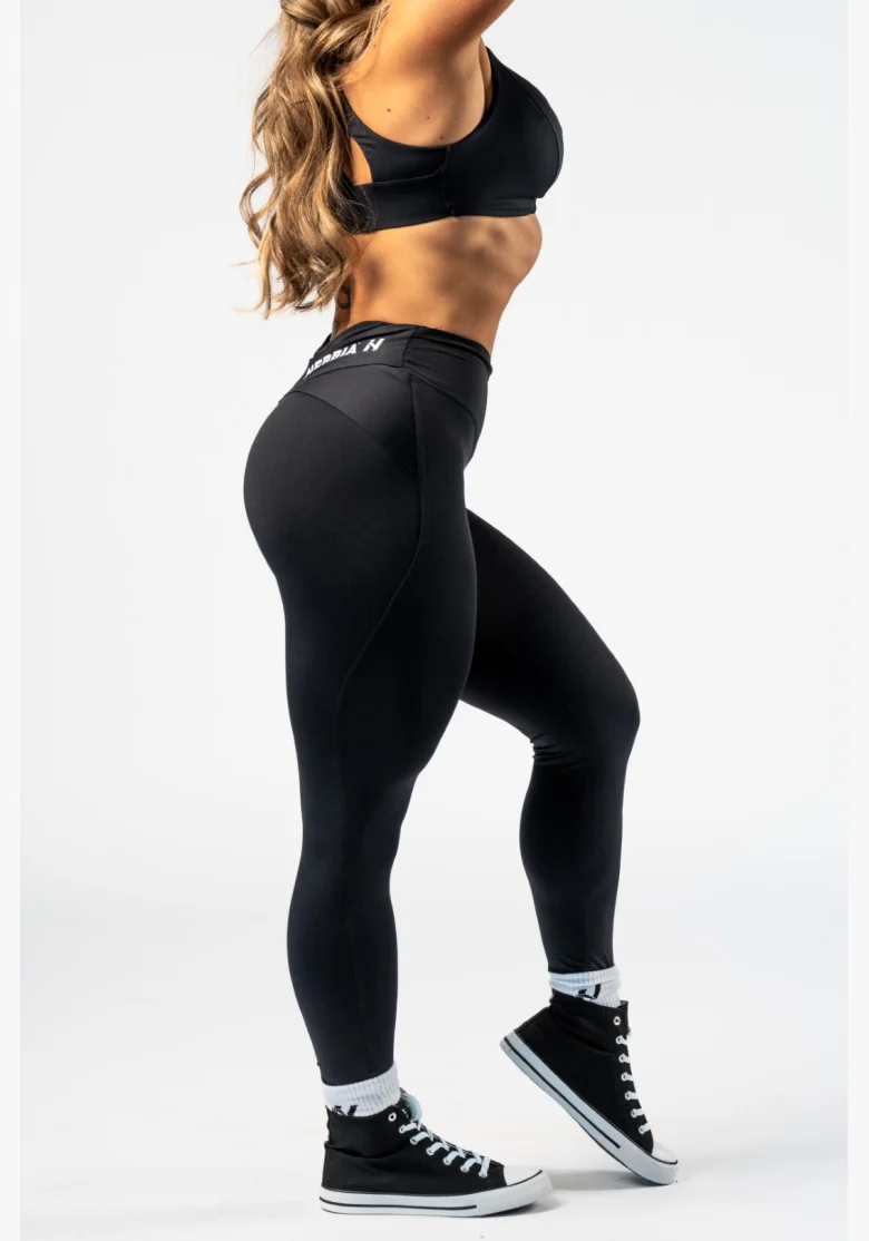 NEBBIA • NEBBIA Tvarující legíny s V-shaped pasem STRONG BEAUTY černé  • Nebshop.cz
