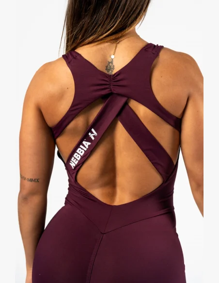 NEBBIA • NEBBIA Tvarující fitness overal STRONG BEAUTY bordový • Nebshop.cz