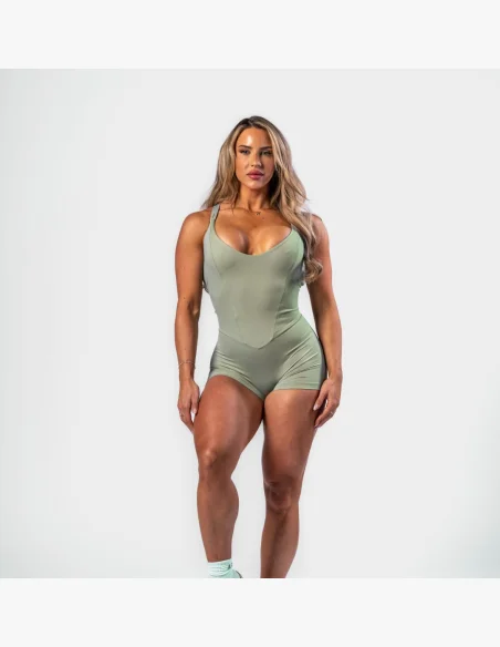 NEBBIA • NEBBIA Tvarující fitness overal STRONG BEAUTY světlezelený • Nebshop.cz