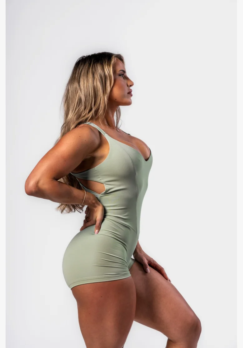 NEBBIA • NEBBIA Tvarující fitness overal STRONG BEAUTY světlezelený • Nebshop.cz