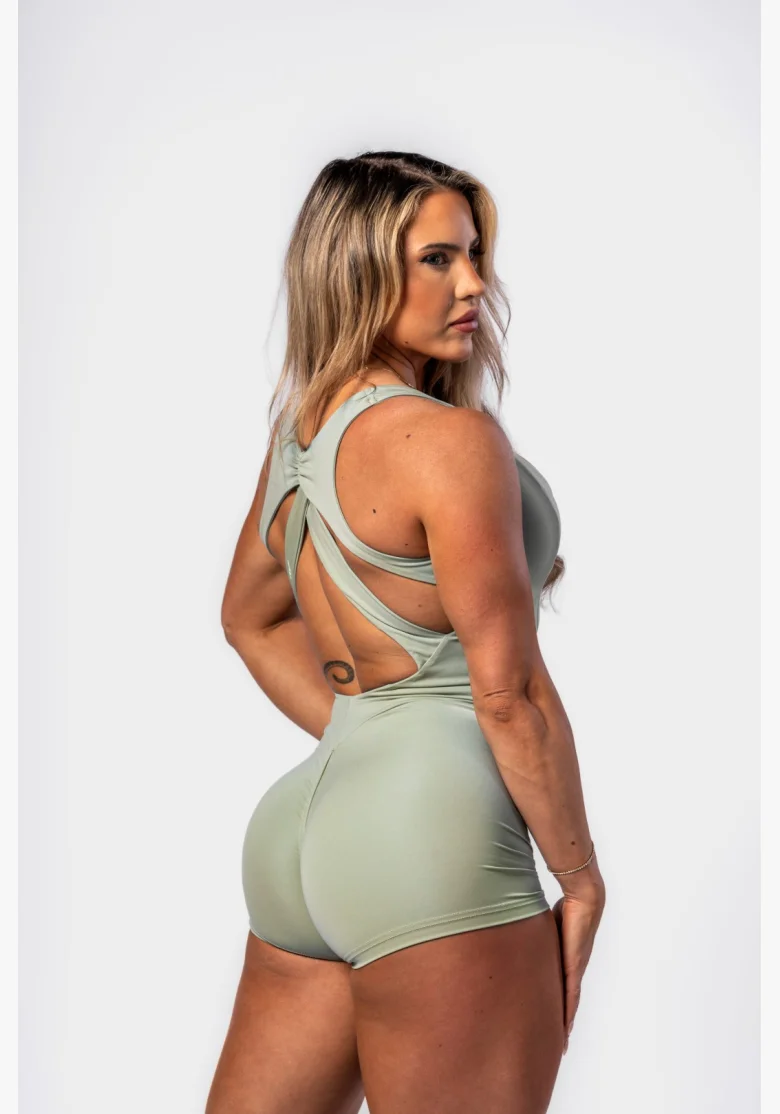NEBBIA • NEBBIA Tvarující fitness overal STRONG BEAUTY světlezelený • Nebshop.cz