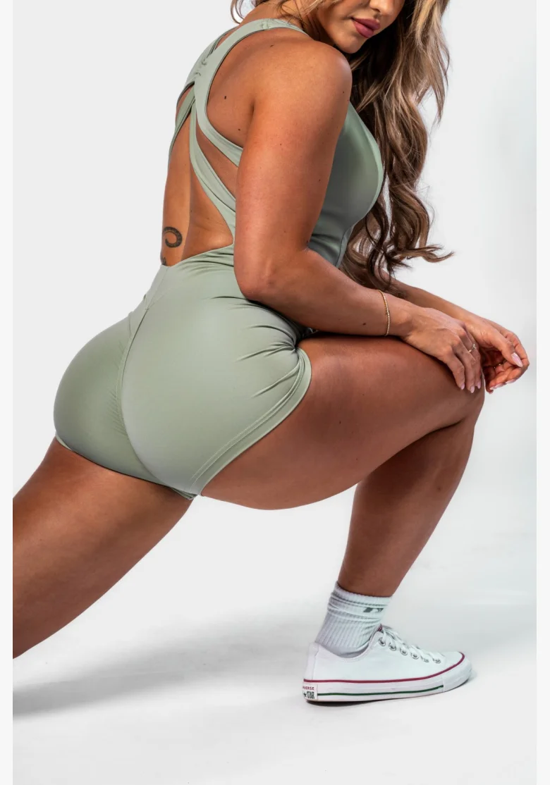 NEBBIA • NEBBIA Tvarující fitness overal STRONG BEAUTY světlezelený • Nebshop.cz