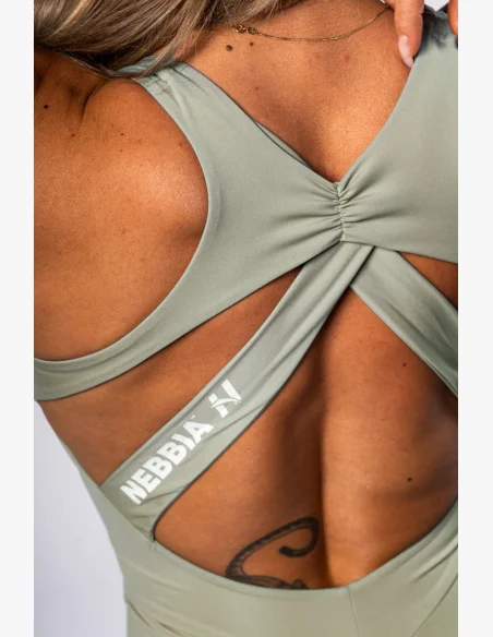 NEBBIA • NEBBIA Tvarující fitness overal STRONG BEAUTY světlezelený • Nebshop.cz
