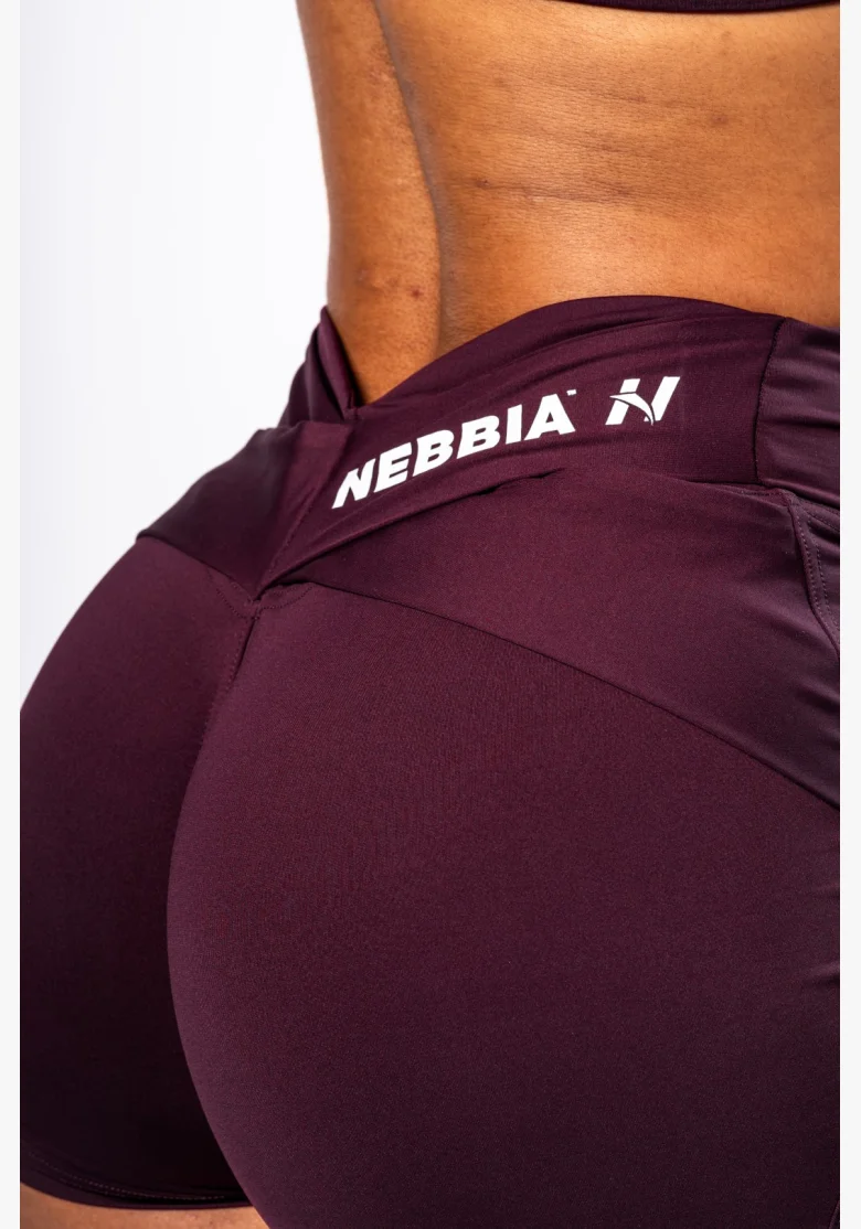 NEBBIA • NEBBIA Tvarující šortky s V-shaped pasem STRONG BEAUTY bordové • Nebshop.cz