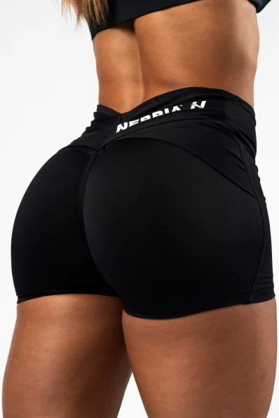 NEBBIA • NEBBIA Tvarující šortky s V-shaped pasem STRONG BEAUTY černé • Nebshop.cz