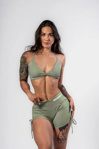 NEBBIA • NEBBIA Push-up šortky se šněrováním STRONG BEAUTY světlezelené • Nebshop.cz 2