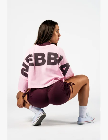 NEBBIA • NEBBIA Oversized crop tričko JUST FLOW růžové • Nebshop.cz