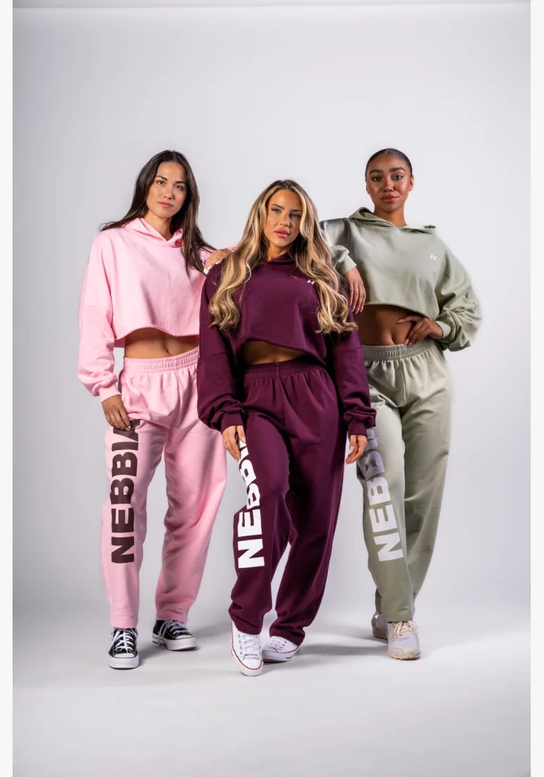 NEBBIA • NEBBIA Volné baggy tepláky BOYFRIEND STYLE bordové • Nebshop.cz