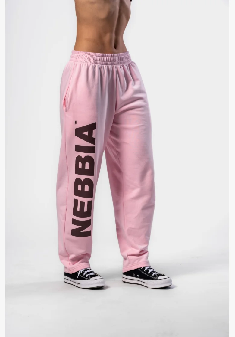 NEBBIA • NEBBIA Volné baggy tepláky BOYFRIEND STYLE růžové • Nebshop.cz