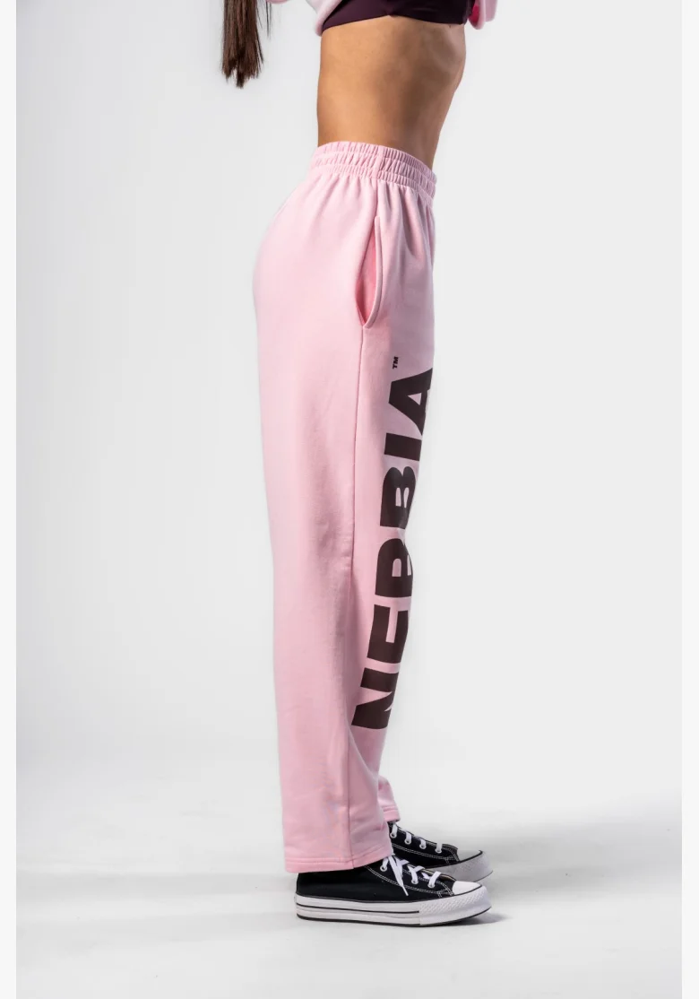 NEBBIA • NEBBIA Volné baggy tepláky BOYFRIEND STYLE růžové • Nebshop.cz