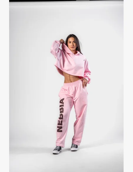 NEBBIA • NEBBIA Volné baggy tepláky BOYFRIEND STYLE růžové • Nebshop.cz
