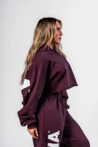 NEBBIA • NEBBIA Oversized mikina s kapucí OWN YOUR POWER bordová • Nebshop.cz 2