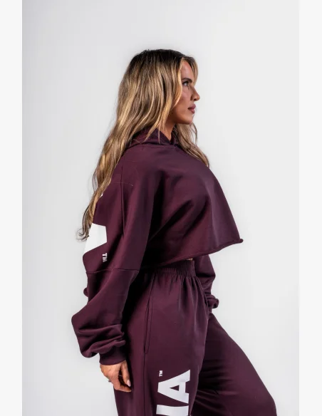 NEBBIA • NEBBIA Oversized mikina s kapucí OWN YOUR POWER bordová • Nebshop.cz