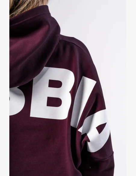 NEBBIA • NEBBIA Oversized mikina s kapucí OWN YOUR POWER bordová • Nebshop.cz