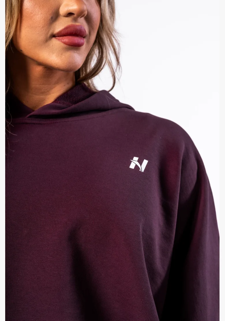 NEBBIA • NEBBIA Oversized mikina s kapucí OWN YOUR POWER bordová • Nebshop.cz
