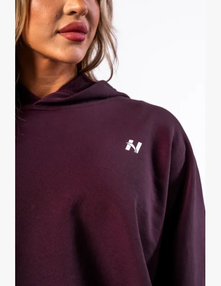 NEBBIA • NEBBIA Oversized mikina s kapucí OWN YOUR POWER bordová • Nebshop.cz