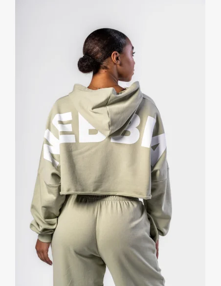 NEBBIA • NEBBIA Oversized mikina s kapucí OWN YOUR POWER světle zelená • Nebshop.cz