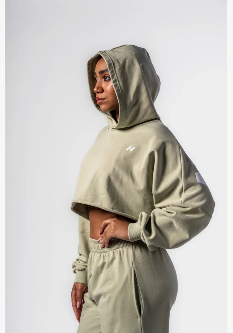 NEBBIA • NEBBIA Oversized mikina s kapucí OWN YOUR POWER světle zelená • Nebshop.cz
