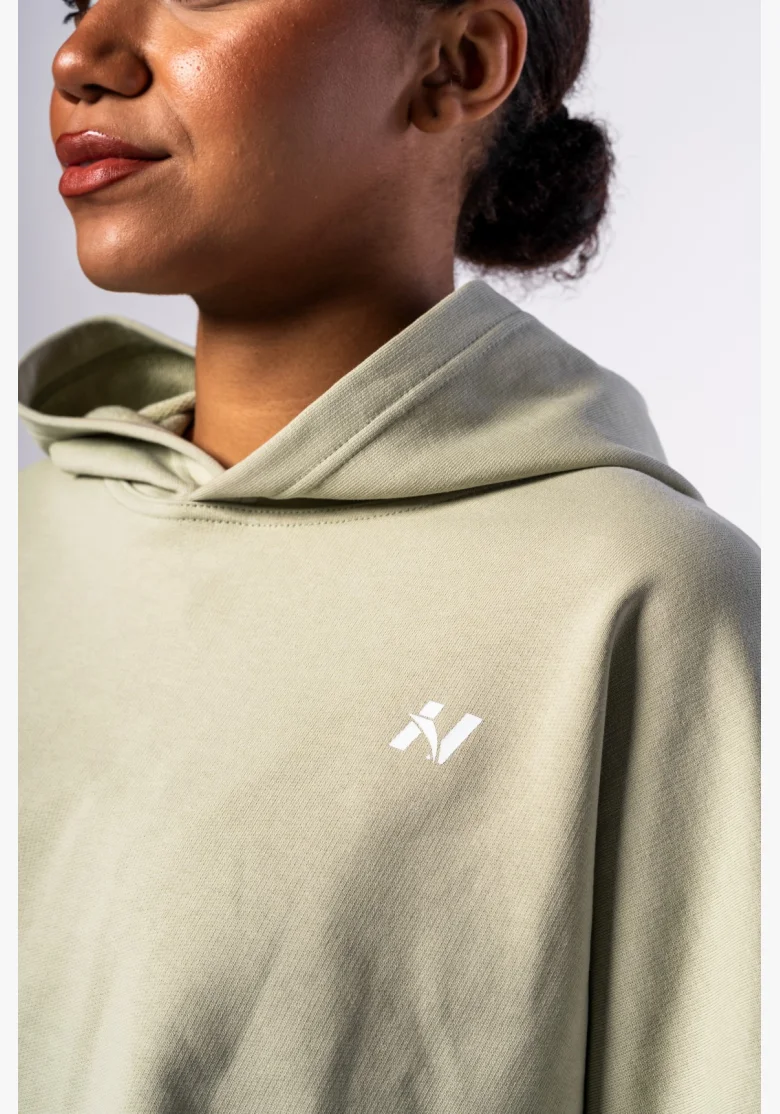 NEBBIA • NEBBIA Oversized mikina s kapucí OWN YOUR POWER světle zelená • Nebshop.cz