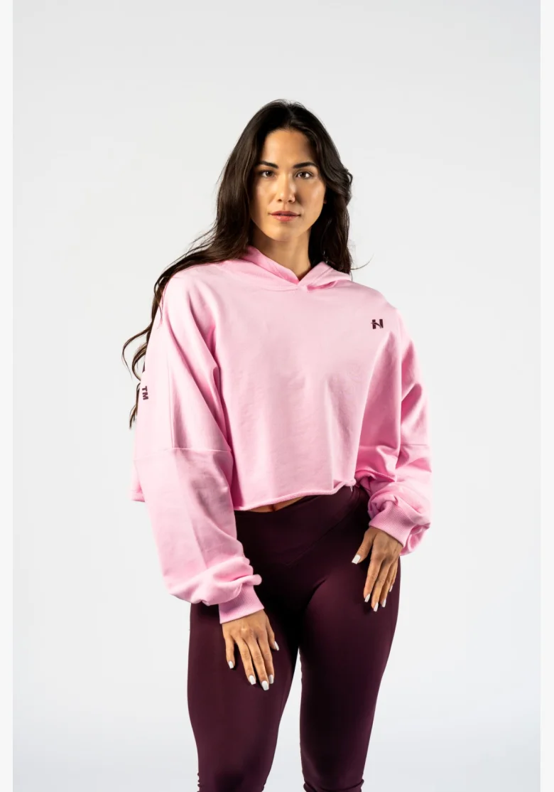 NEBBIA • NEBBIA Oversized mikina s kapucí OWN YOUR POWER růžová • Nebshop.cz