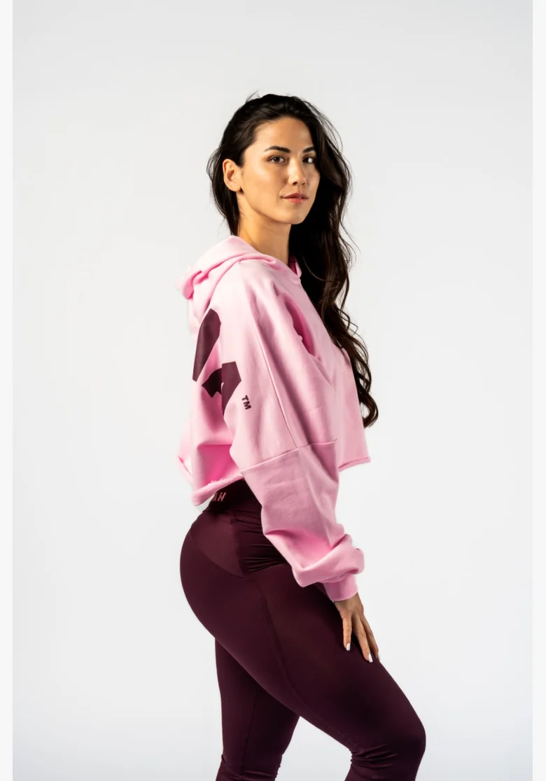 NEBBIA • NEBBIA Oversized mikina s kapucí OWN YOUR POWER růžová • Nebshop.cz