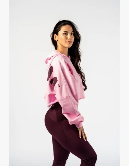 NEBBIA • NEBBIA Oversized mikina s kapucí OWN YOUR POWER růžová • Nebshop.cz