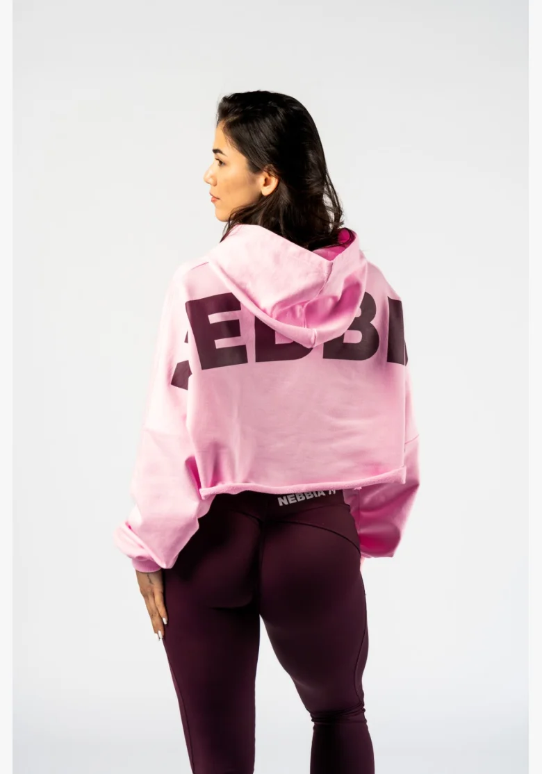 NEBBIA • NEBBIA Oversized mikina s kapucí OWN YOUR POWER růžová • Nebshop.cz