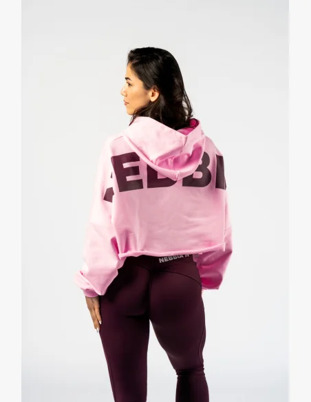 NEBBIA • NEBBIA Oversized mikina s kapucí OWN YOUR POWER růžová • Nebshop.cz